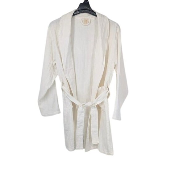 Purecare Dr. Weil Robe Women L/XL Linen Blend Featherweight Front Tie Minimalist